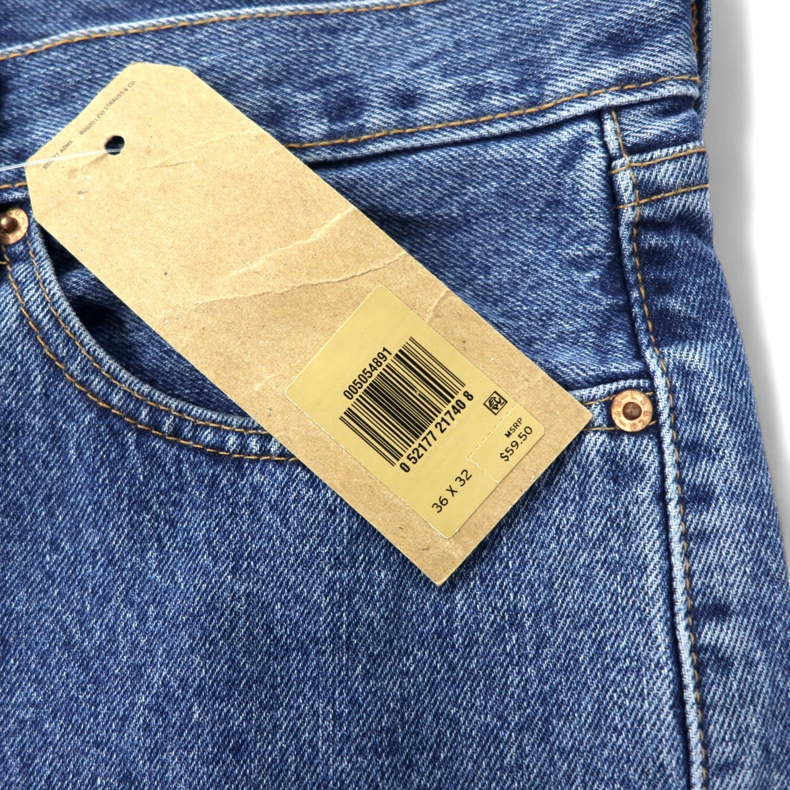 Jeans Levi's 505 regular straight in denim, taglia 36, blu, in cotone, chiusura con cerniera, articolo nuovo con etichette.