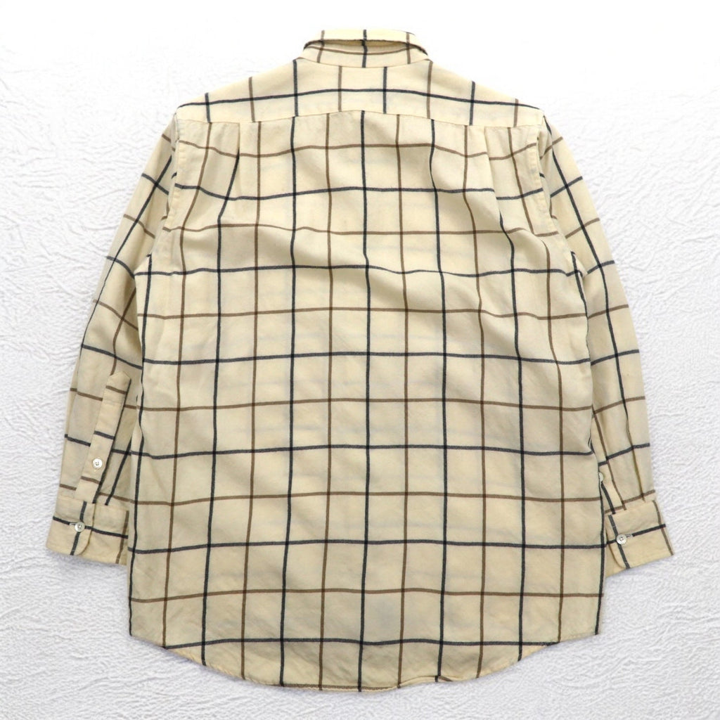 Burberrys anni '90 camicia di flanella vintage M a quadri beige lana Made in Japan