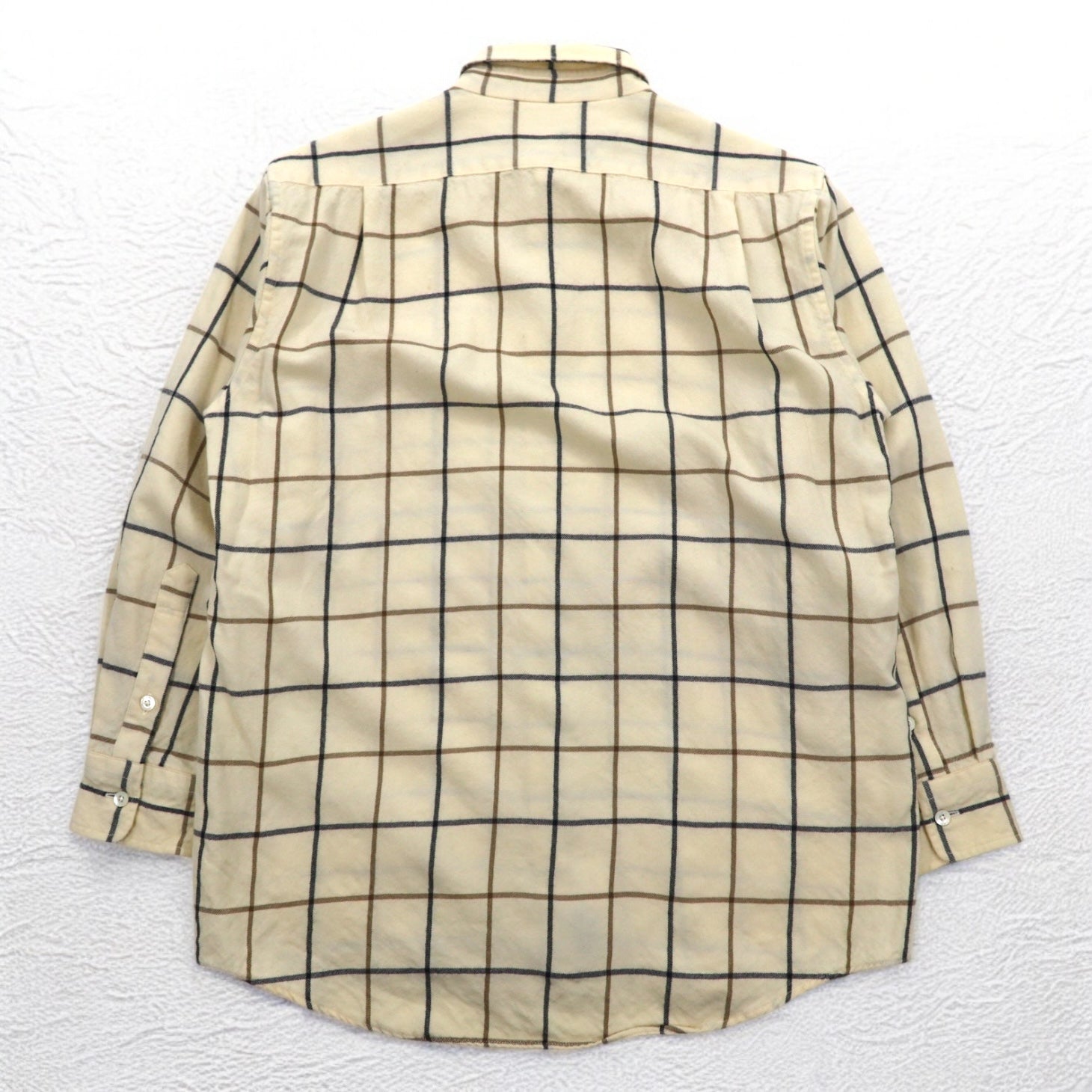 Burberrys anni '90 camicia di flanella vintage M a quadri beige lana Made in Japan