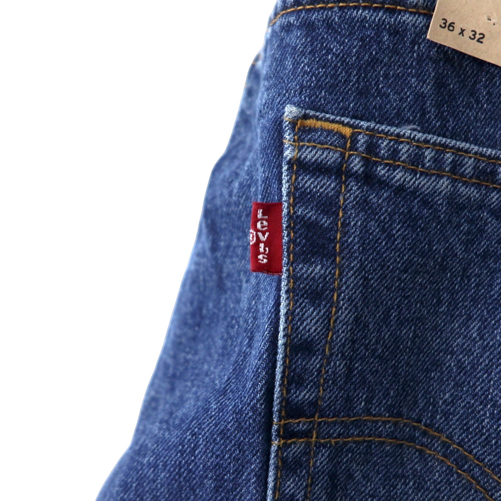 Jeans Levi's 505 regular straight in denim, taglia 36, blu, in cotone, chiusura con cerniera, articolo nuovo con etichette.