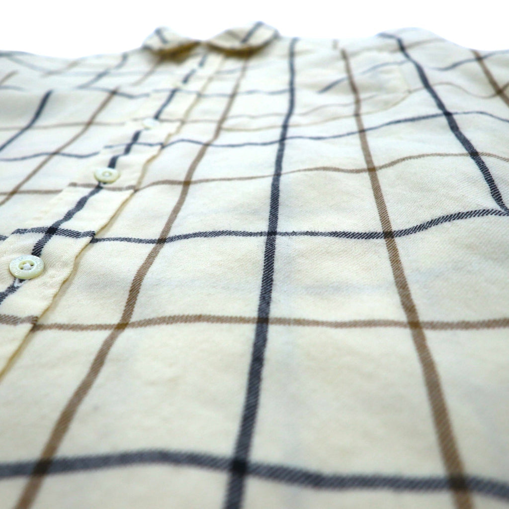 Burberrys anni '90 camicia di flanella vintage M a quadri beige lana Made in Japan