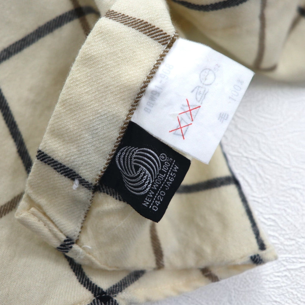 Burberrys anni '90 camicia di flanella vintage M a quadri beige lana Made in Japan