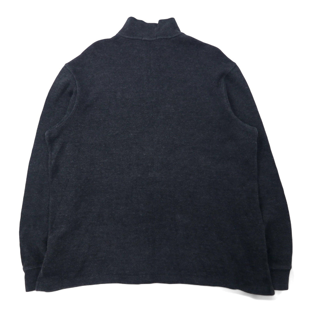 POLO RALPH LAUREN ハーフジップ スウェット XL グレー コットン スモールポニー 刺繍