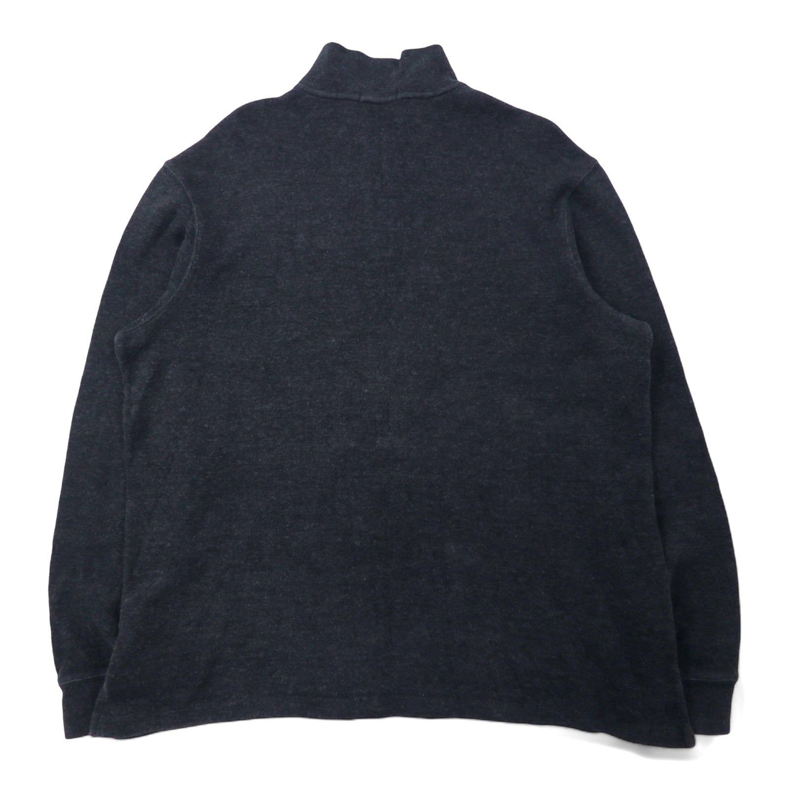 POLO RALPH LAUREN felpa con mezza zip, taglia XL, grigio, cotone, ricamo piccolo pony