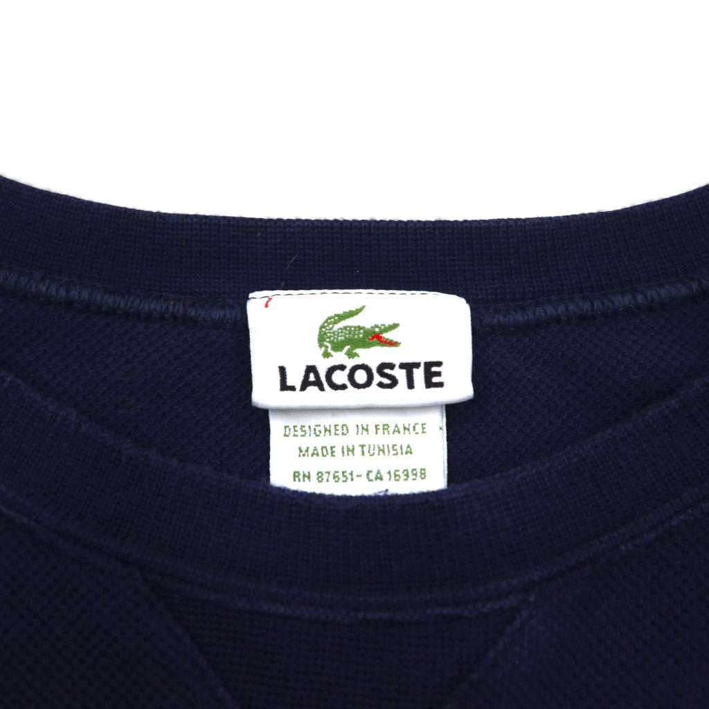 LACOSTE 鹿の子 前V スウェット トレーナー L ネイビー F5191 DESIGNED IN FRANCE