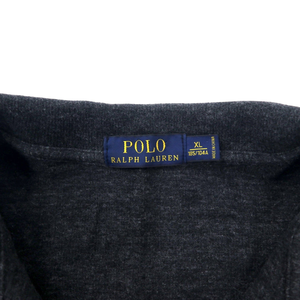 POLO RALPH LAUREN ハーフジップ スウェット XL グレー コットン スモールポニー 刺繍