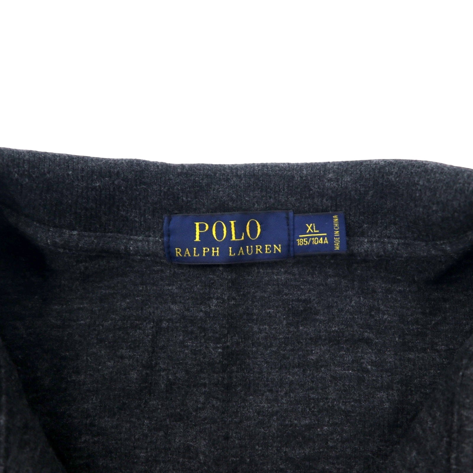 POLO RALPH LAUREN felpa con mezza zip, taglia XL, grigio, cotone, ricamo piccolo pony