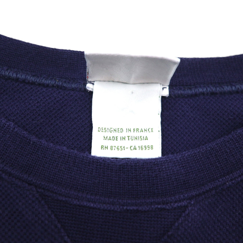 LACOSTE 鹿の子 前V スウェット トレーナー L ネイビー F5191 DESIGNED IN FRANCE