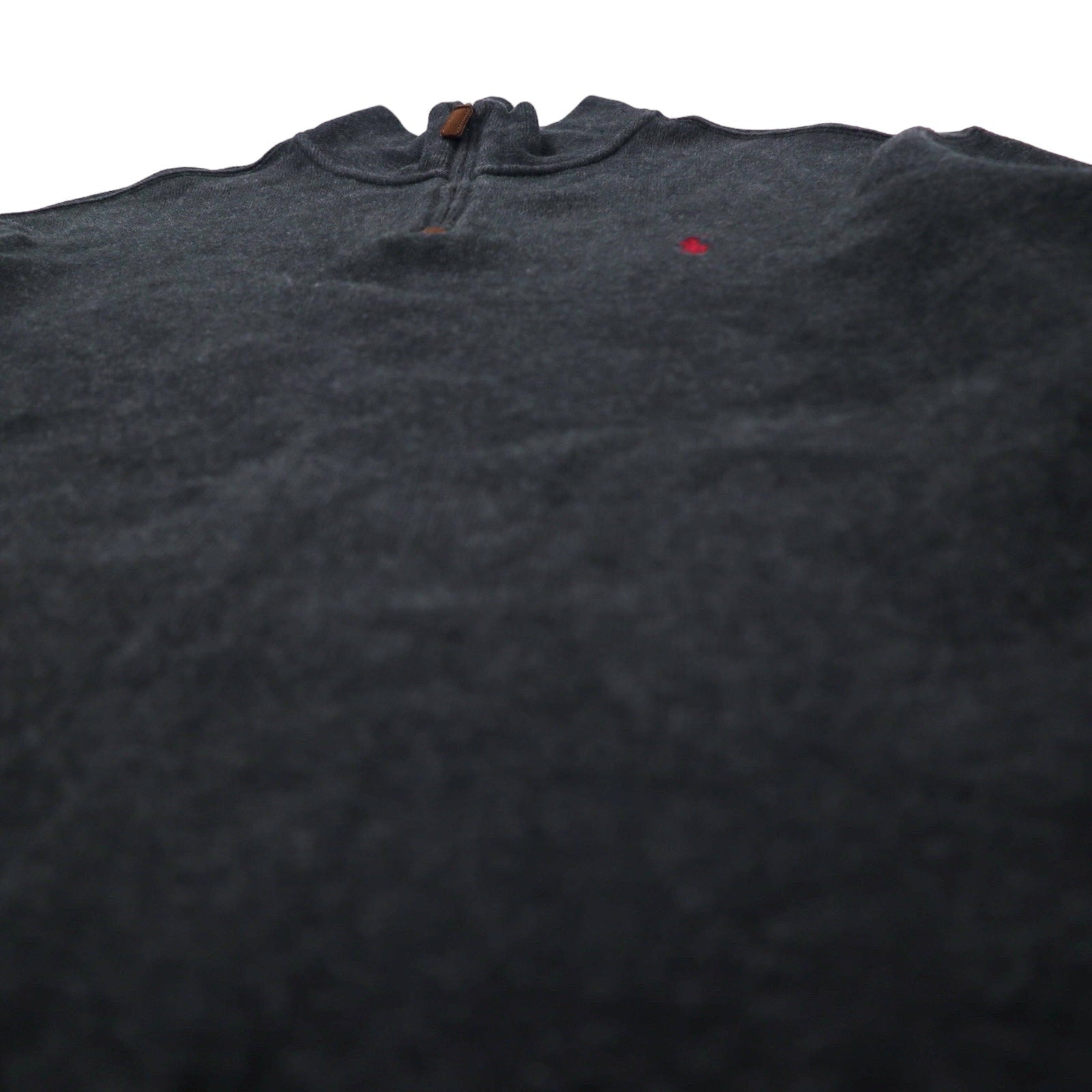 POLO RALPH LAUREN felpa con mezza zip, taglia XL, grigio, cotone, ricamo piccolo pony