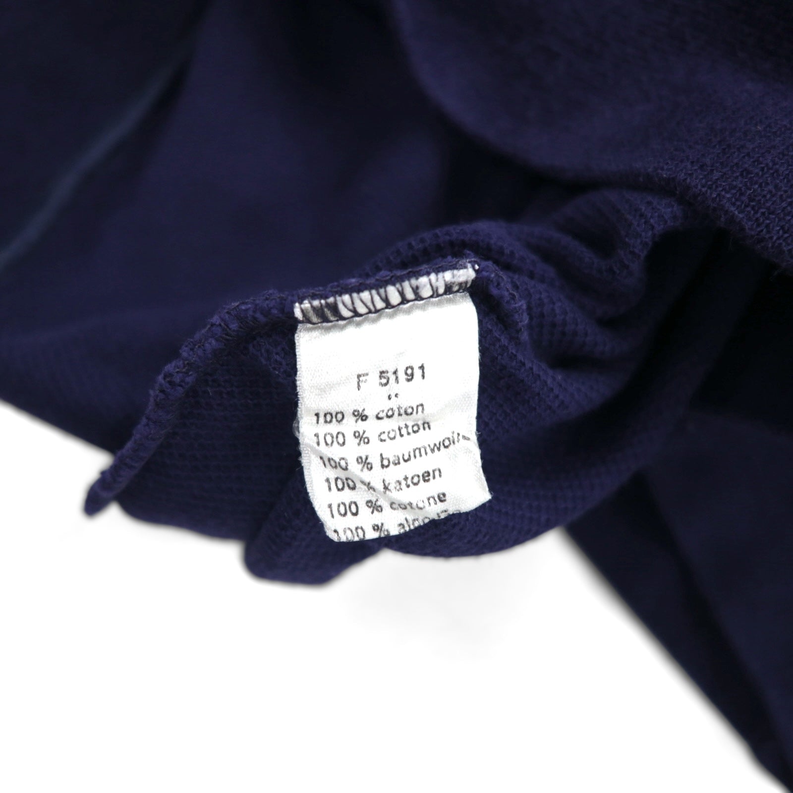 LACOSTE 鹿の子 前V スウェット トレーナー L ネイビー F5191 DESIGNED IN FRANCE