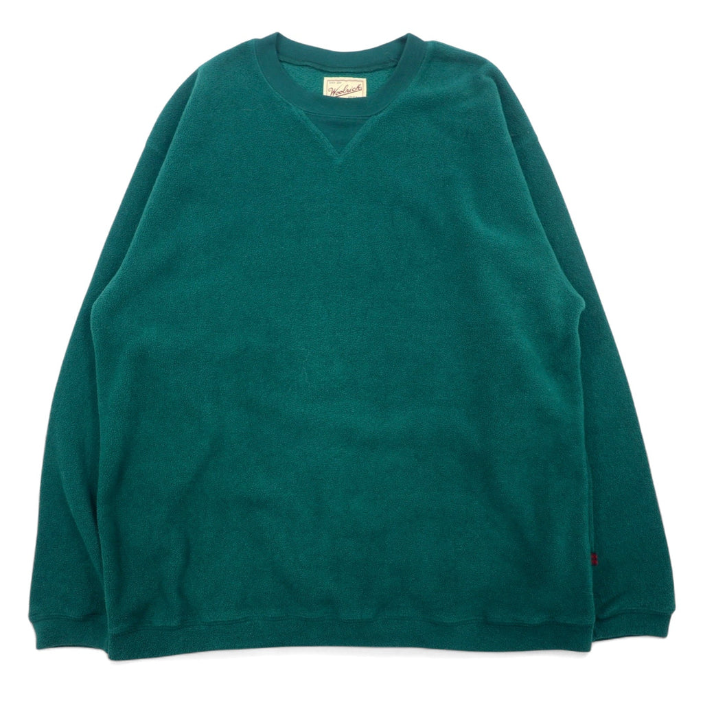 Woolrich anni '90 felpa in pile L verde poliestere scollo a V