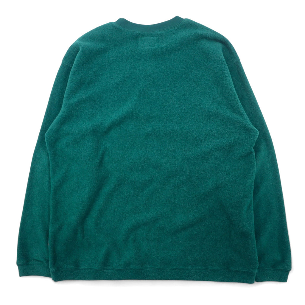 Woolrich anni '90 felpa in pile L verde poliestere scollo a V
