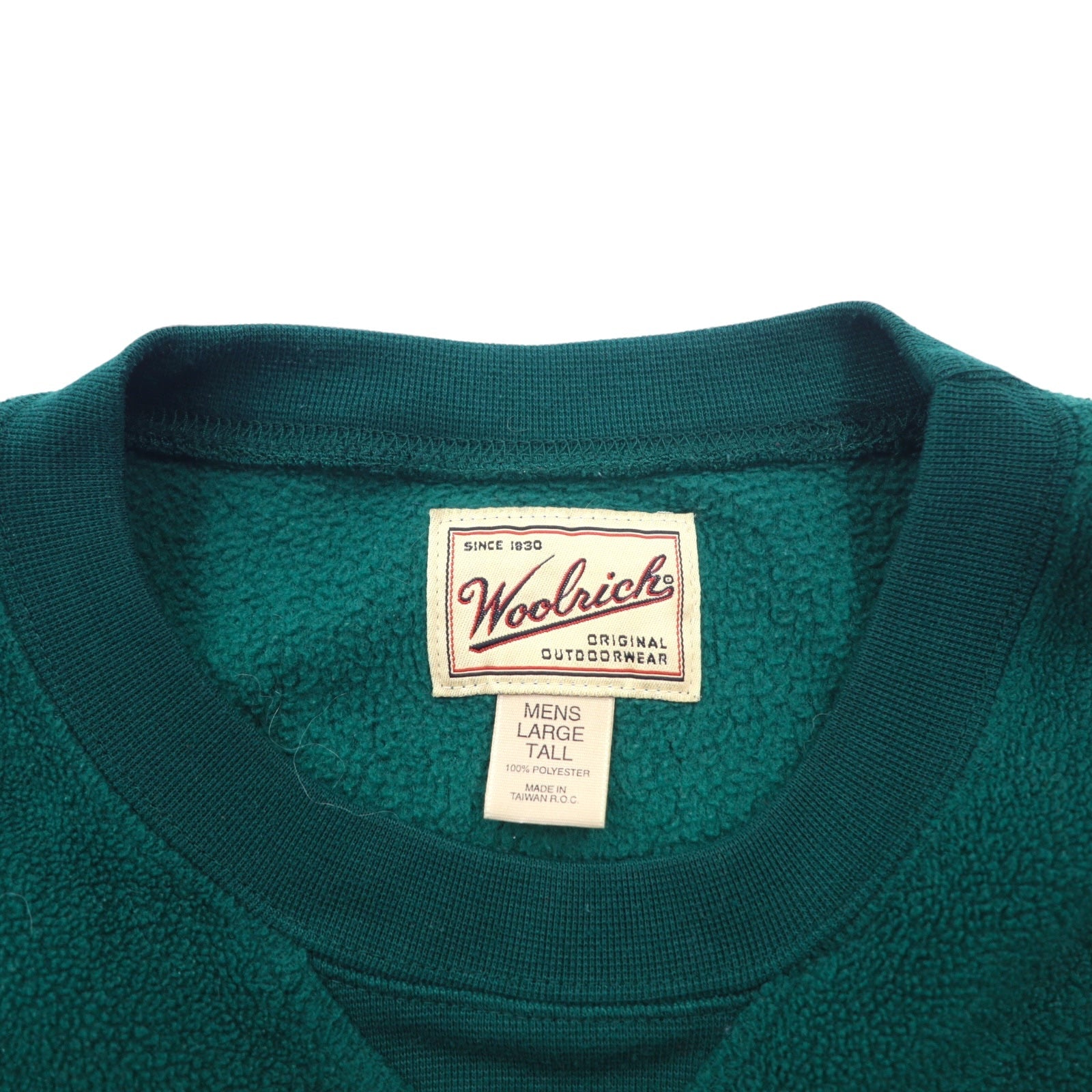 Woolrich anni '90 felpa in pile L verde poliestere scollo a V