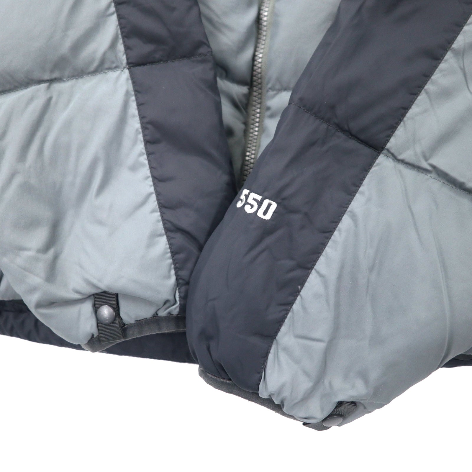 THE NORTH FACE Nuptse Piumino 550 fill power L Grigio Nylon Logo ricamato