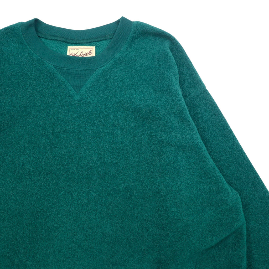 Woolrich anni '90 felpa in pile L verde poliestere scollo a V