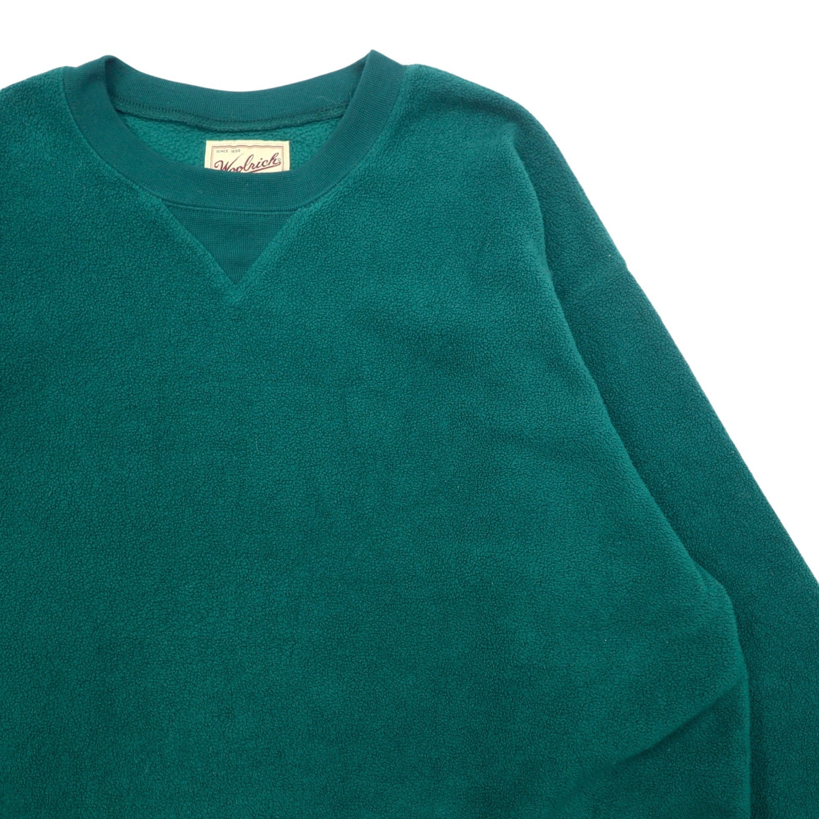 Woolrich anni '90 felpa in pile L verde poliestere scollo a V