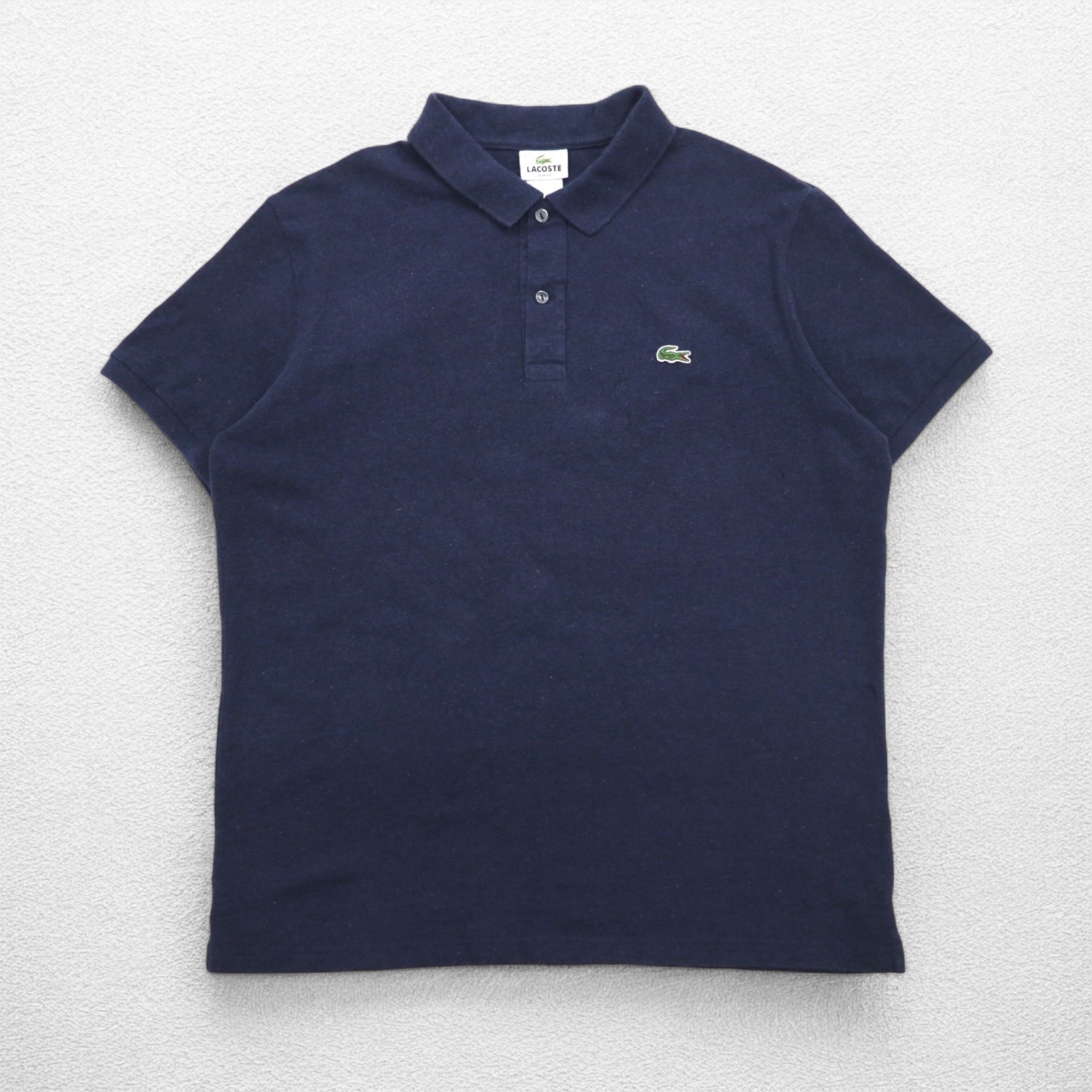 LACOSTE Polo slim-fit design francese 3XL blu navy cotone piquet logo a punto singolo F7812 Prodotto in El Salvador