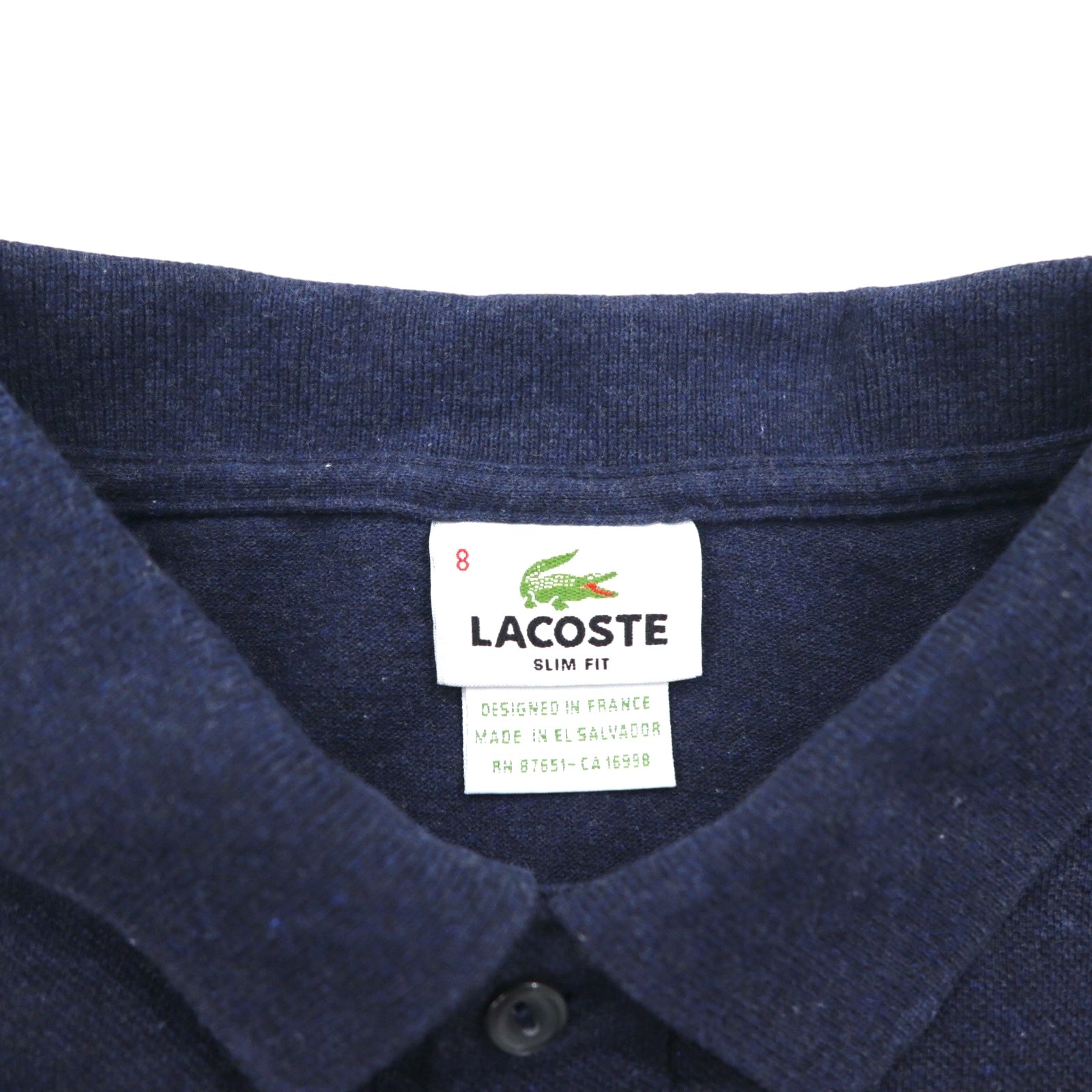 LACOSTE Polo slim-fit design francese 3XL blu navy cotone piquet logo a punto singolo F7812 Prodotto in El Salvador