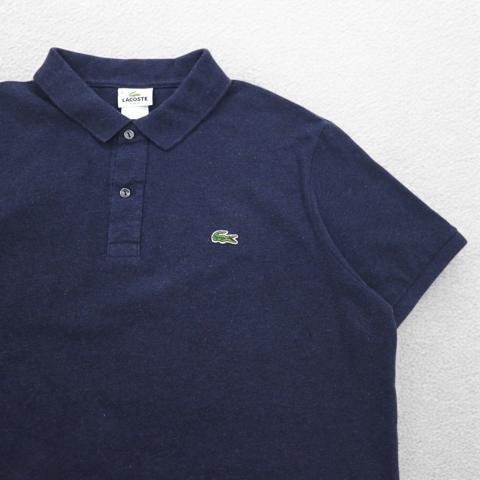 LACOSTE Polo slim-fit design francese 3XL blu navy cotone piquet logo a punto singolo F7812 Prodotto in El Salvador