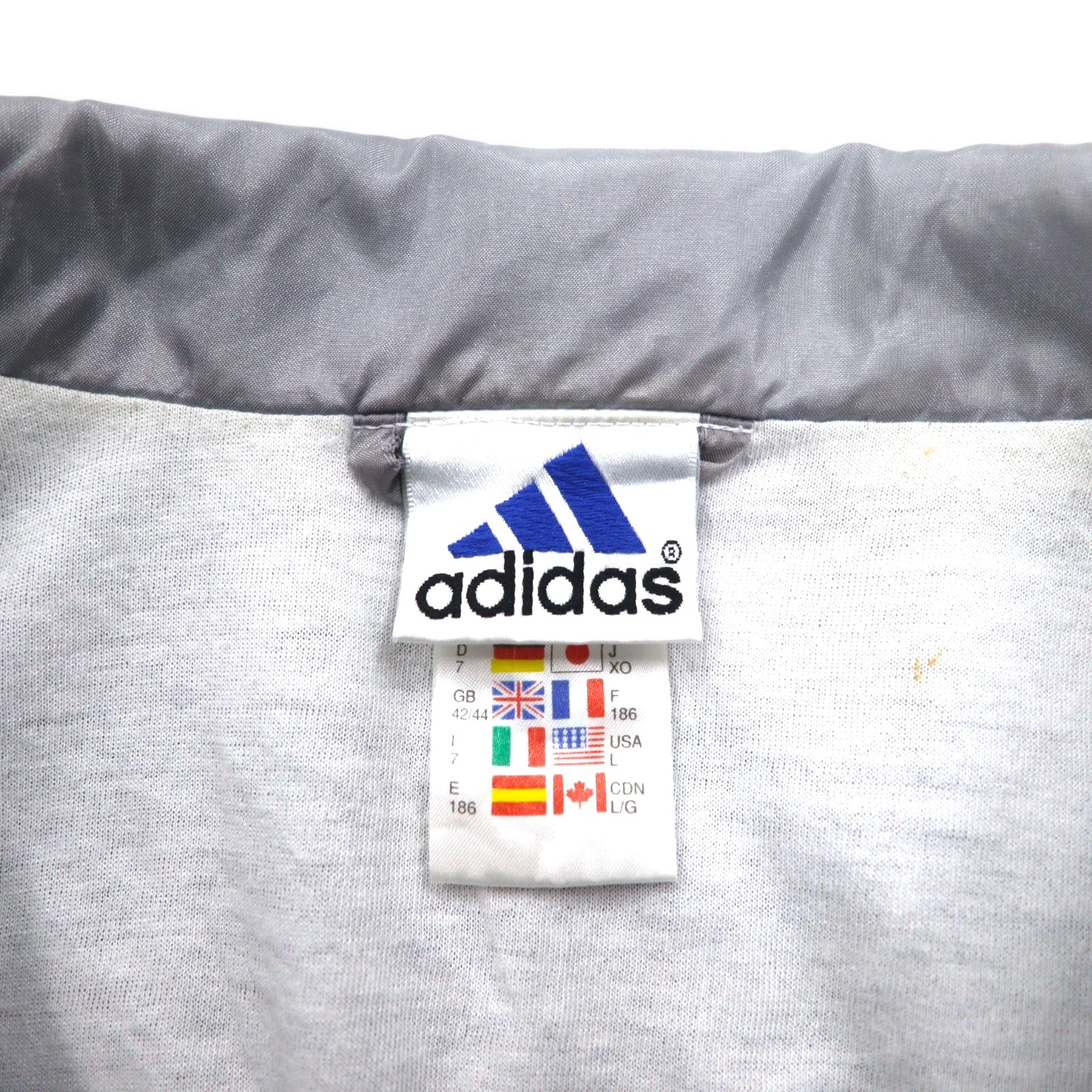 adidas Anni 2000 Giacca di nylon con 3 strisce Track Jacket Felpa sportiva XL Grigio