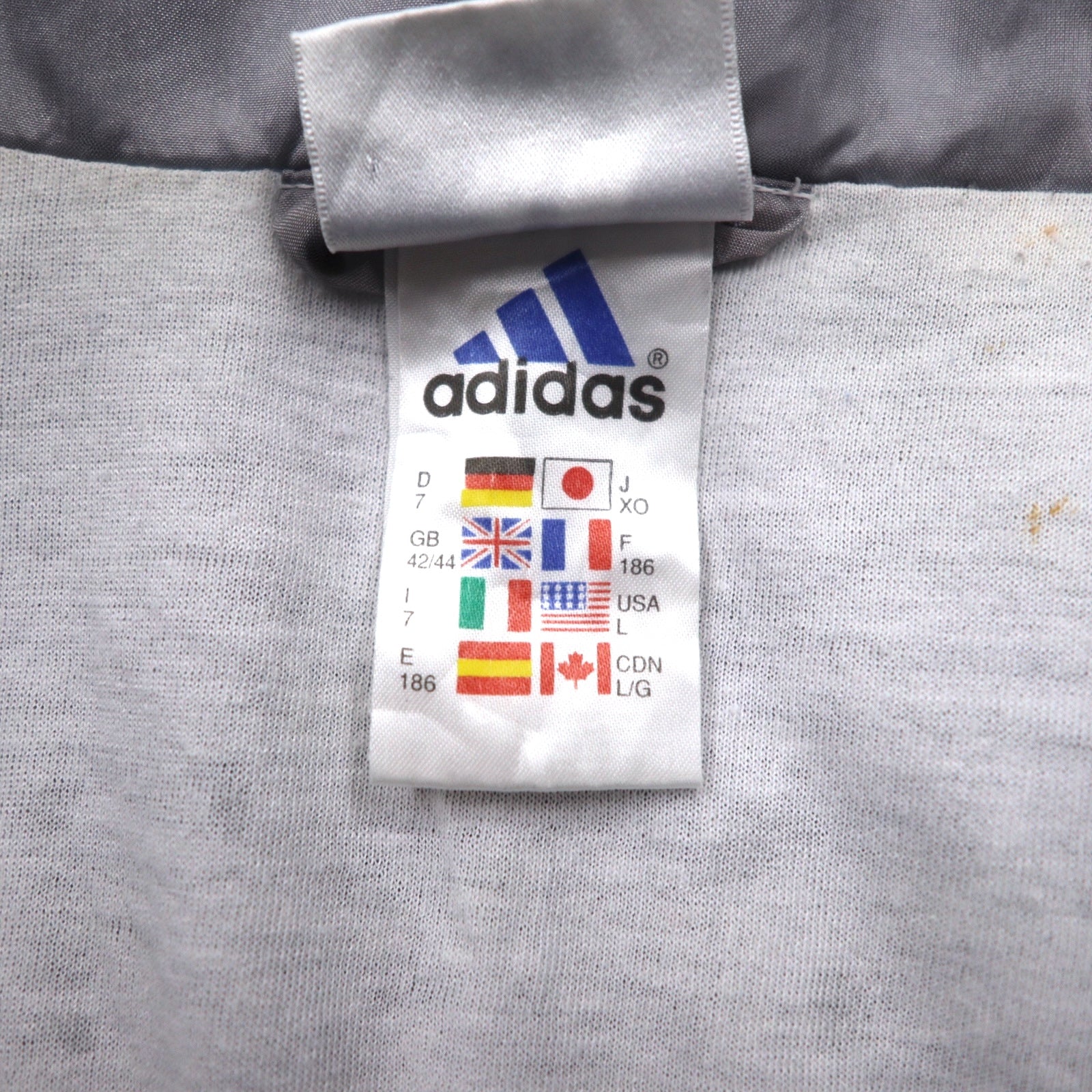 adidas Anni 2000 Giacca di nylon con 3 strisce Track Jacket Felpa sportiva XL Grigio