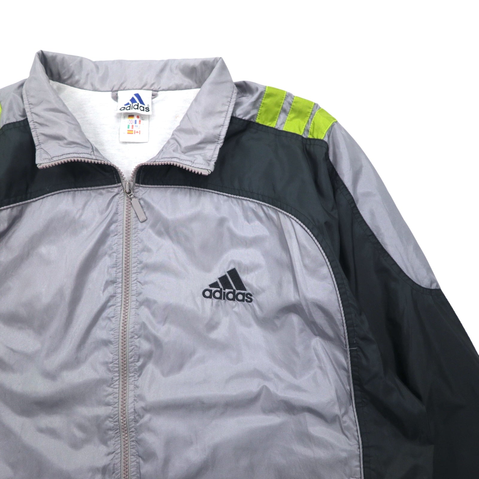 adidas Anni 2000 Giacca di nylon con 3 strisce Track Jacket Felpa sportiva XL Grigio