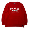 POLO JEANS COMPANY RALPH LAUREN anni '90 Felpa L Rossa Cotone Interno felpato Taglia grande