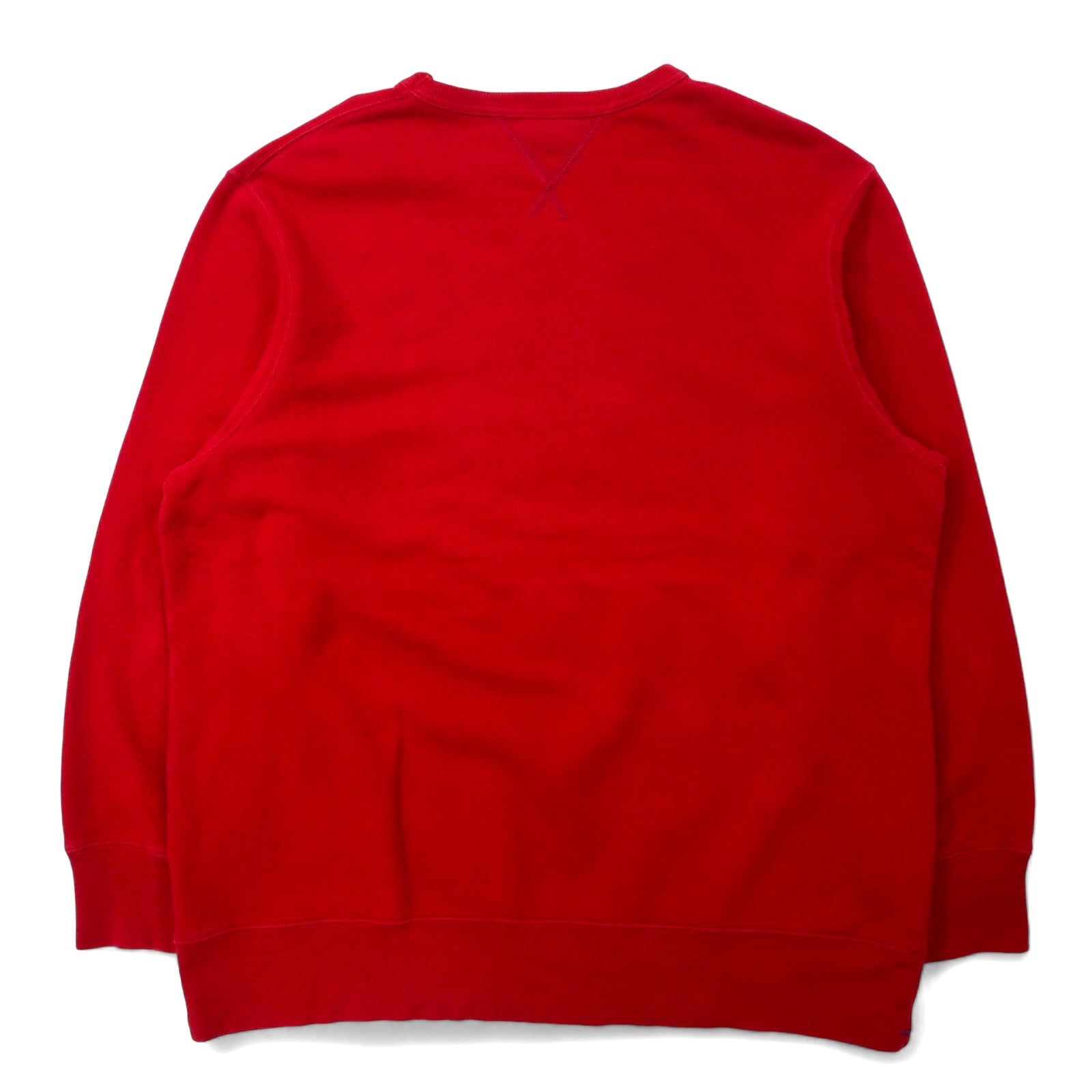 POLO JEANS COMPANY RALPH LAUREN anni '90 Felpa L Rossa Cotone Interno felpato Taglia grande