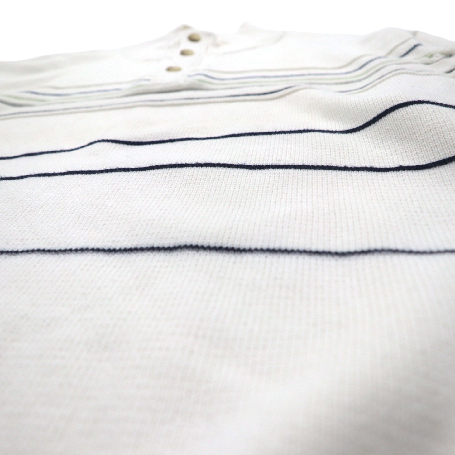 CHAPS Maglione in cotone a mezza abbottonatura XL Bianco a righe