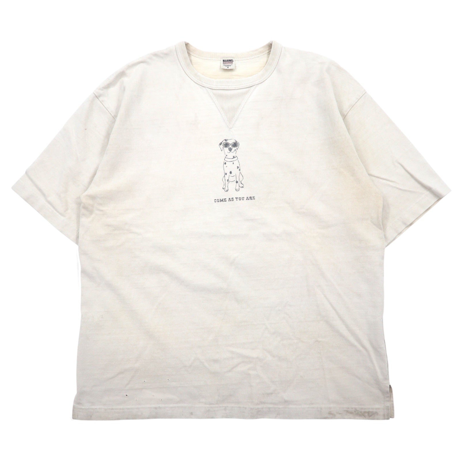 BARNS OUTFITTERS T-shirt "Tough Neck" stampata M bianco cotone, edizione speciale NOLLEY'S, made in Japan