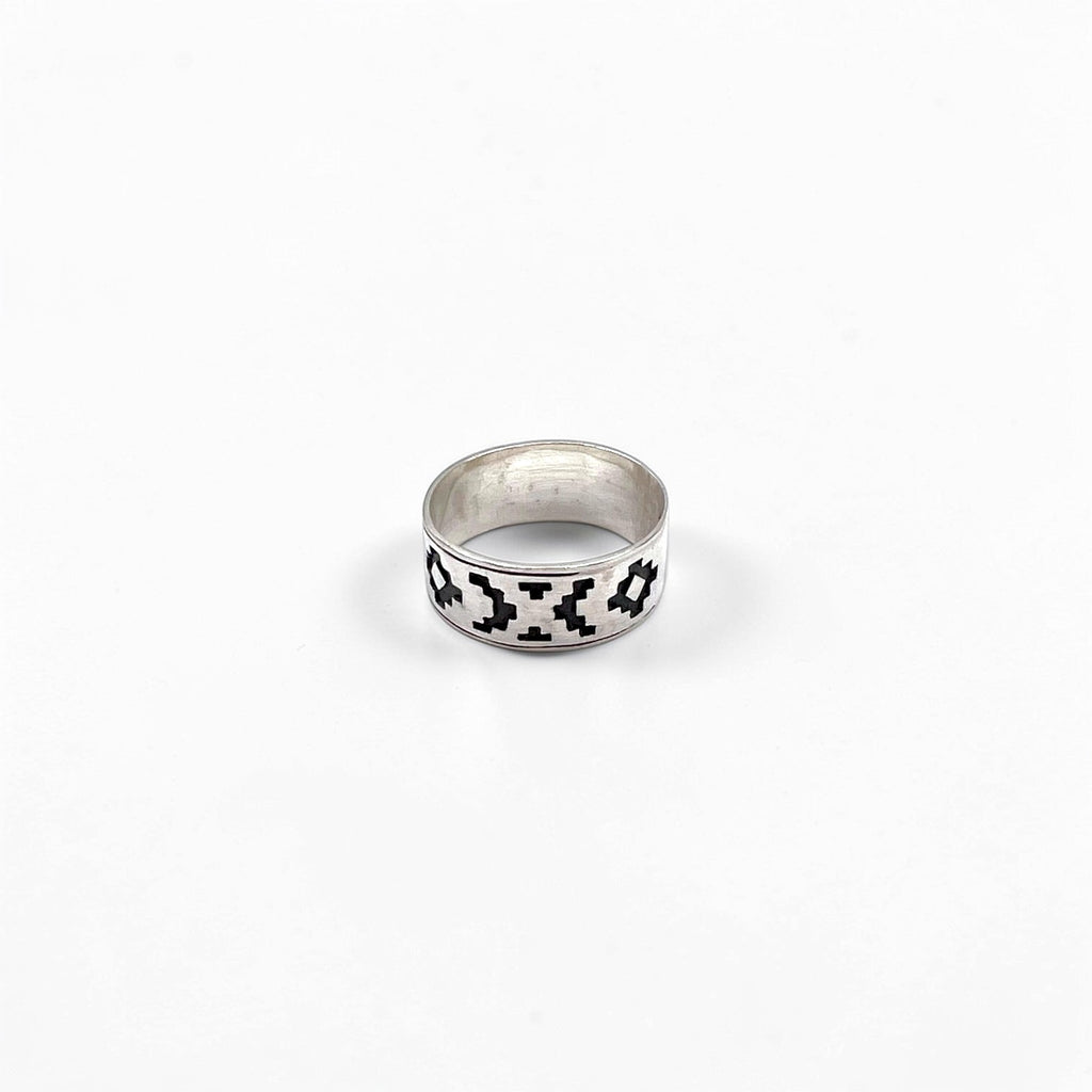 Vintage Silver 925 Ring インディアンジュエリー チマヨ柄 リング 指輪 19号 シルバー 925 ネイティブ