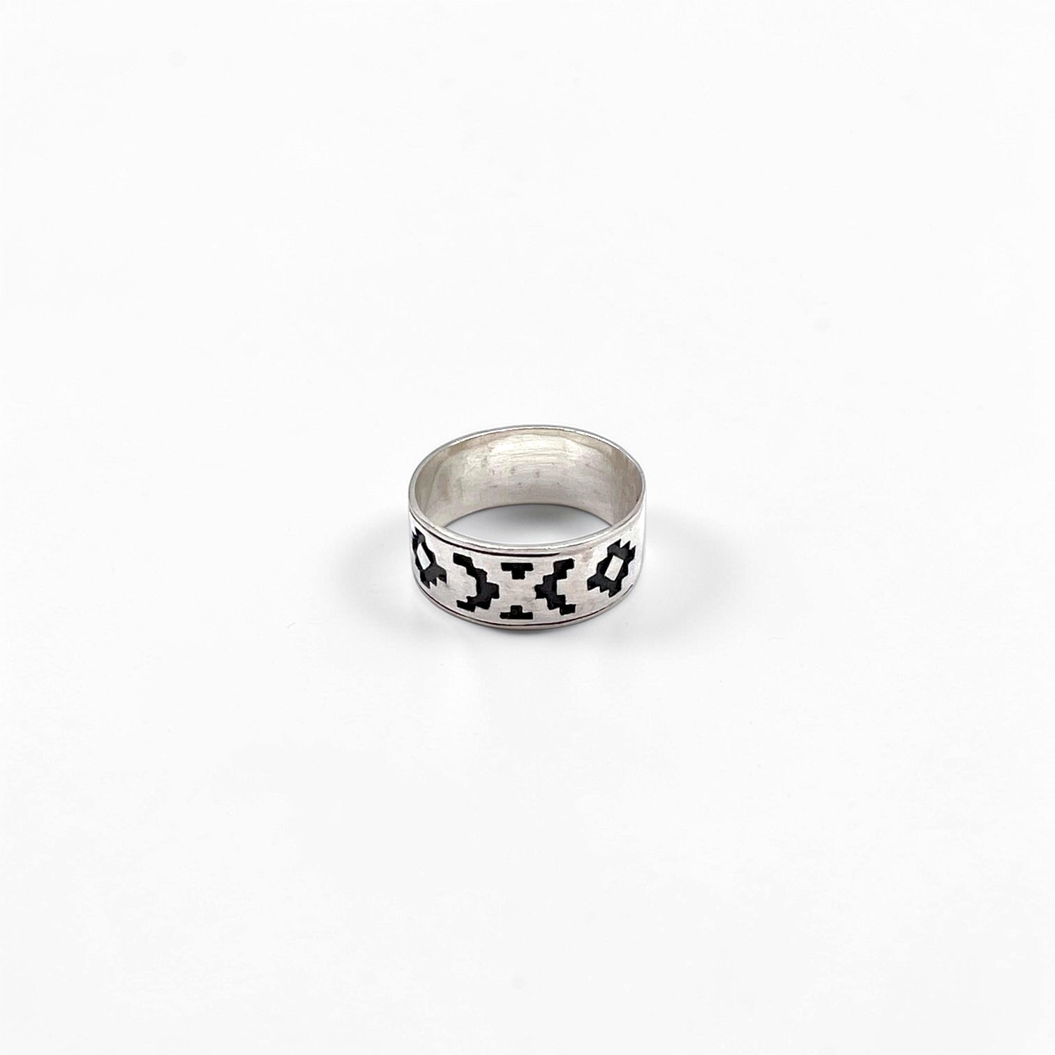 Vintage Silver 925 Ring インディアンジュエリー チマヨ柄 リング 指輪 19号 シルバー 925 ネイティブ