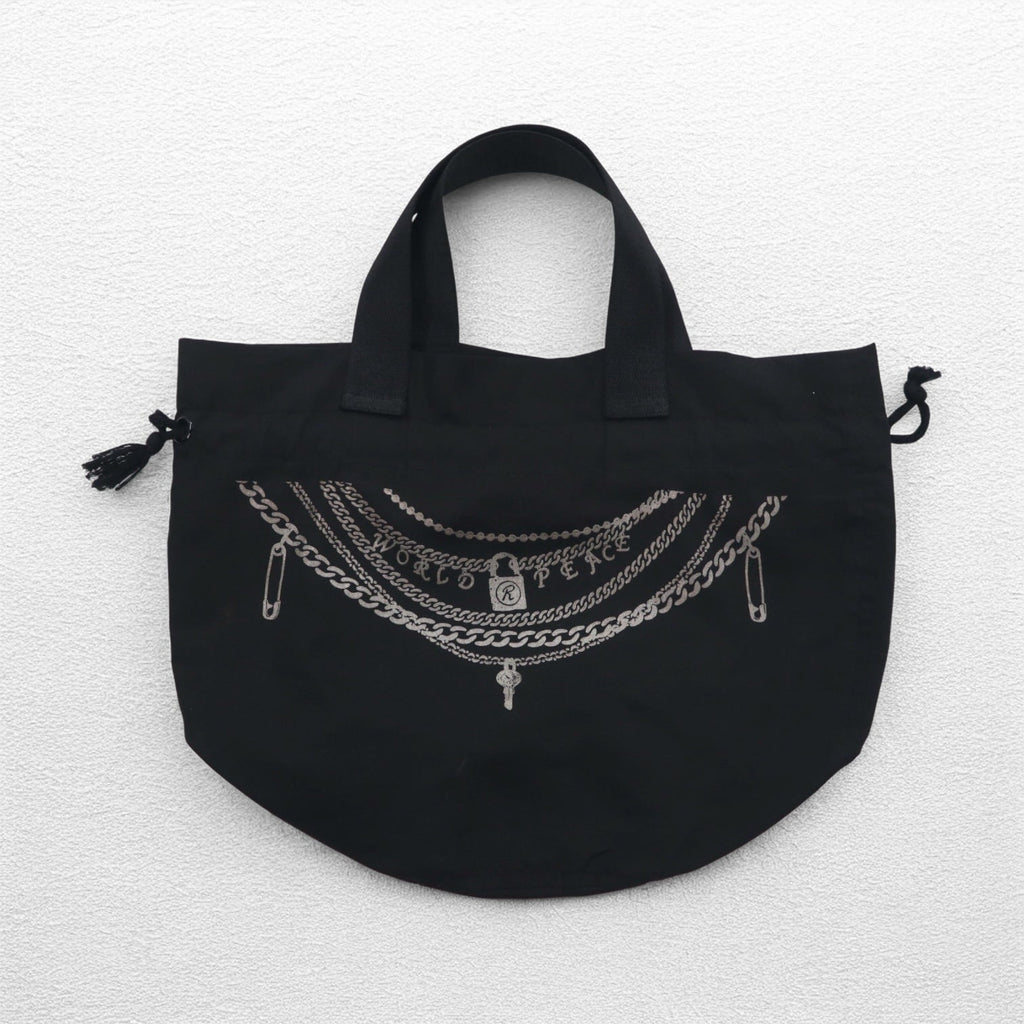 blackmeans Borsa in nylon con coulisse nera Coniglio KINCHAKU 2023 Animale dello zodiaco Coniglio Catena Sidney