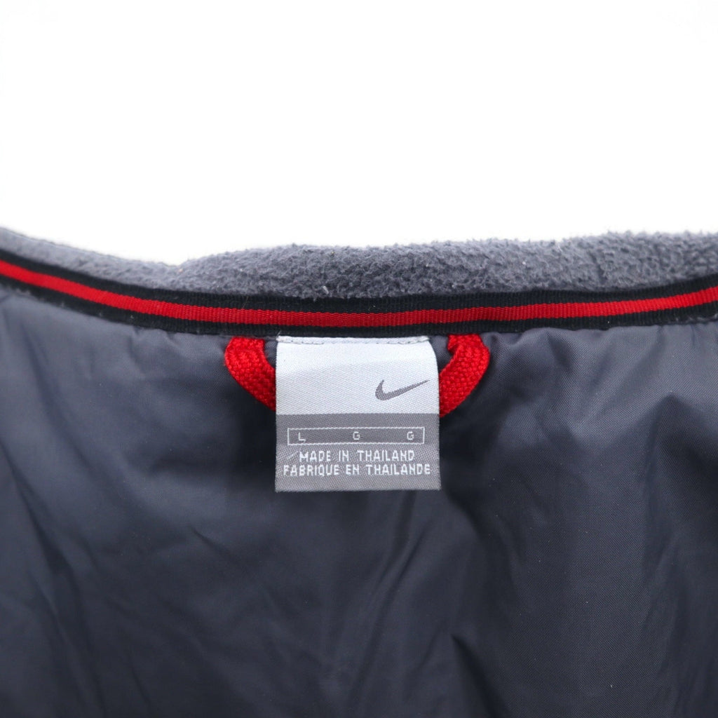 NIKE Giacca in nylon anni 2000 Insulation Hoodie L Argento Imbottita Logo Swoosh