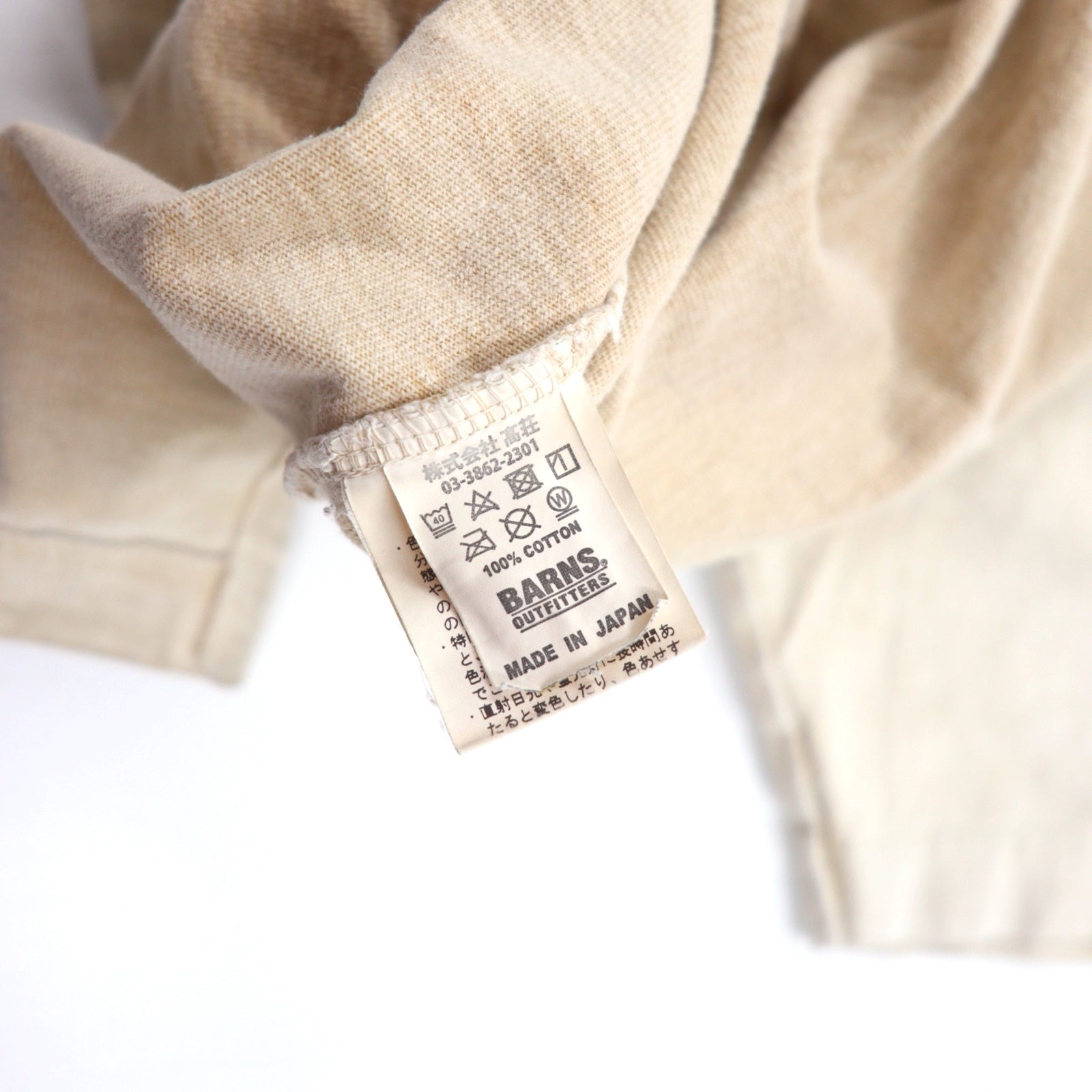 BARNS OUTFITTERS T-shirt "Tough Neck" stampata M bianco cotone, edizione speciale NOLLEY'S, made in Japan