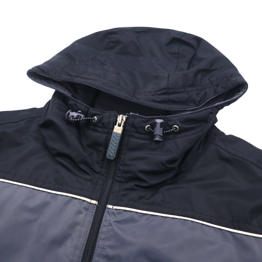 NIKE Giacca in nylon anni 2000 Insulation Hoodie L Argento Imbottita Logo Swoosh