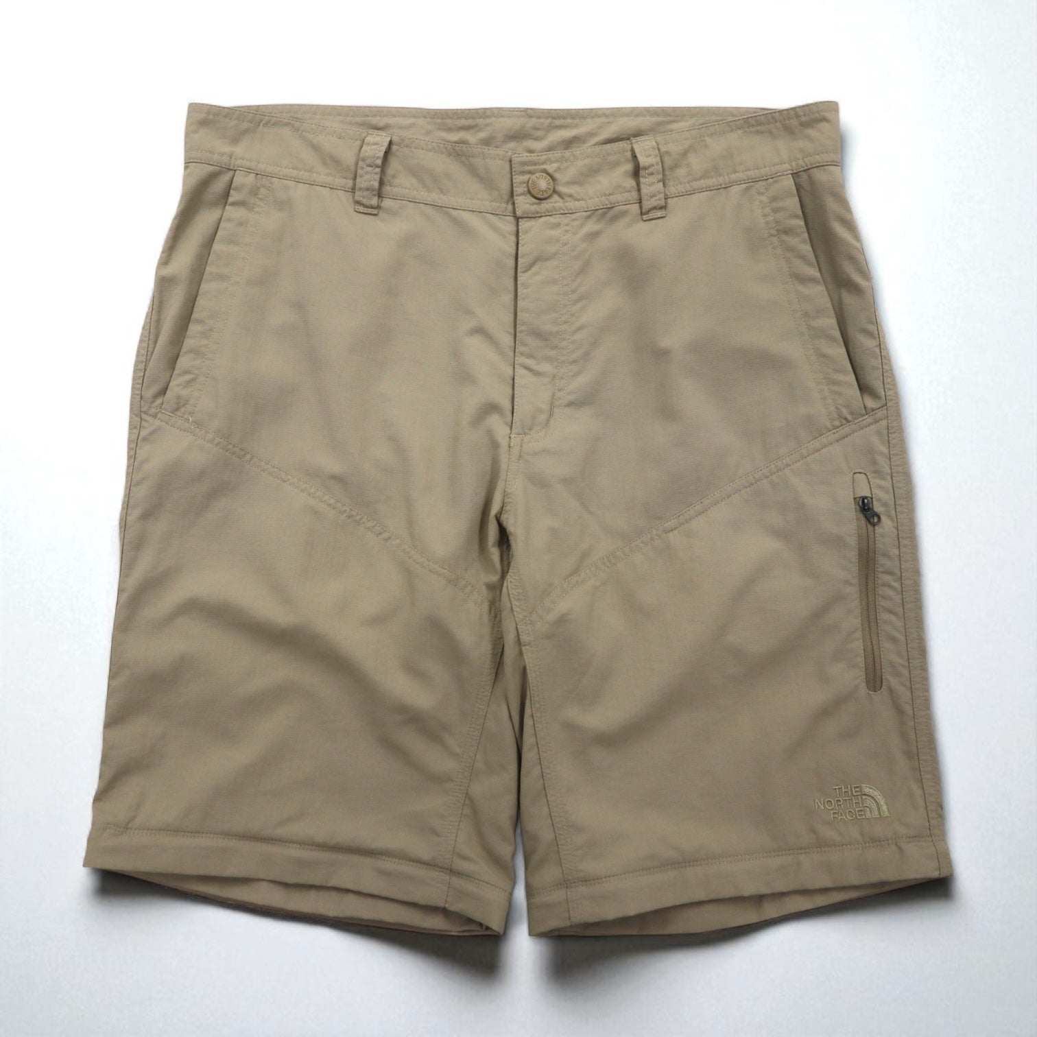 THE NORTH FACE アウトドア 2WAY コンバーチブル カーゴパンツ ショートパンツ L ベージュ 防水 リップストップ 裾ジップ スリット A3YH US企画