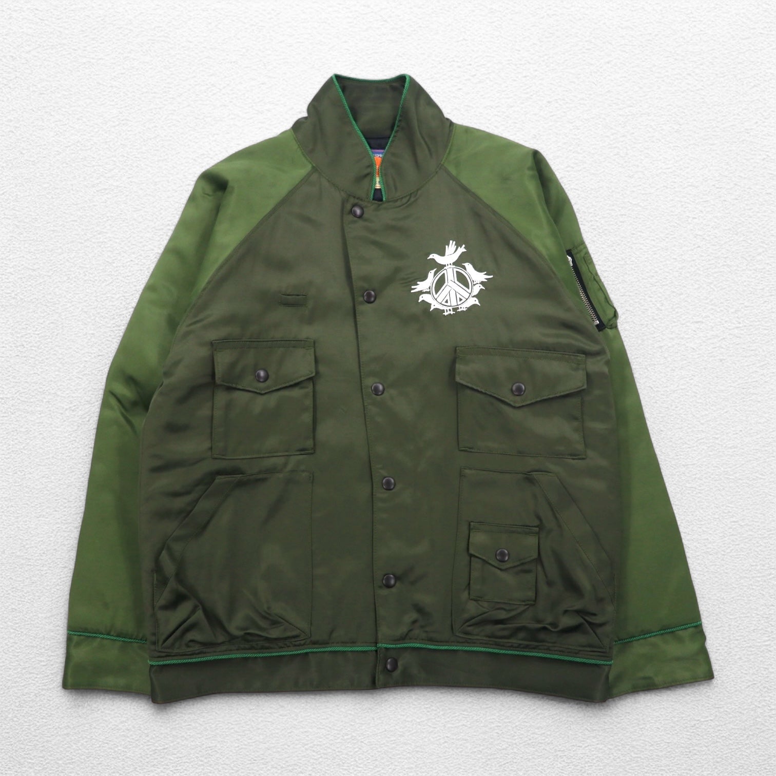 blackmeans Shogyo Mujo giacca souvenir Souvenir Jacket L cachi rayon imbottitura PANTA RHEI Prodotto in Giappone