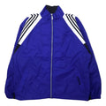 Adidas Giacca a vento anni '90, taglia L, blu, 3 strisce, etichetta a bandiera, oversize