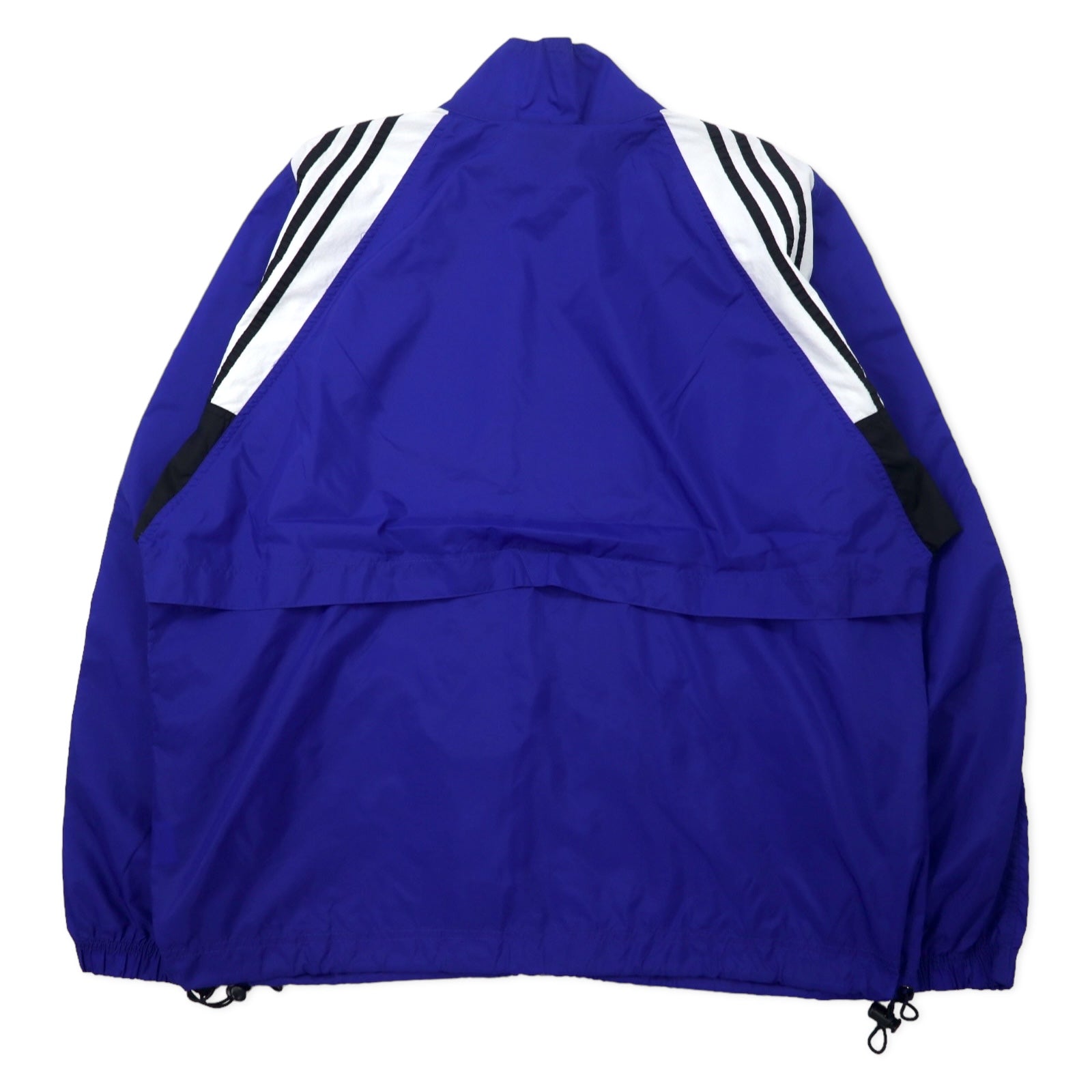 Adidas Giacca a vento anni '90, taglia L, blu, 3 strisce, etichetta a bandiera, oversize