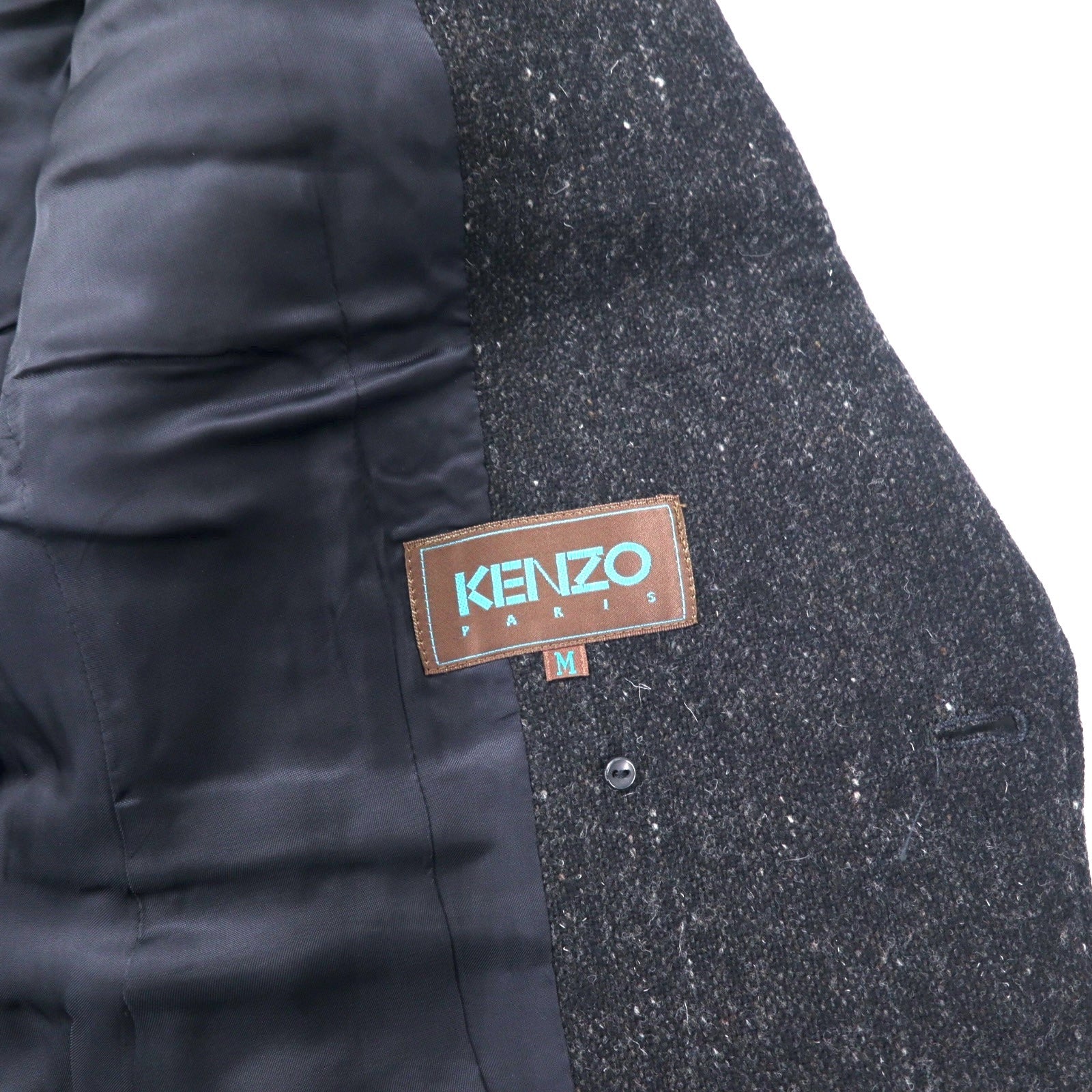 KENZO Giacca sartoriale doppiopetto in tweed M Grigia Lana Old Made in Japan