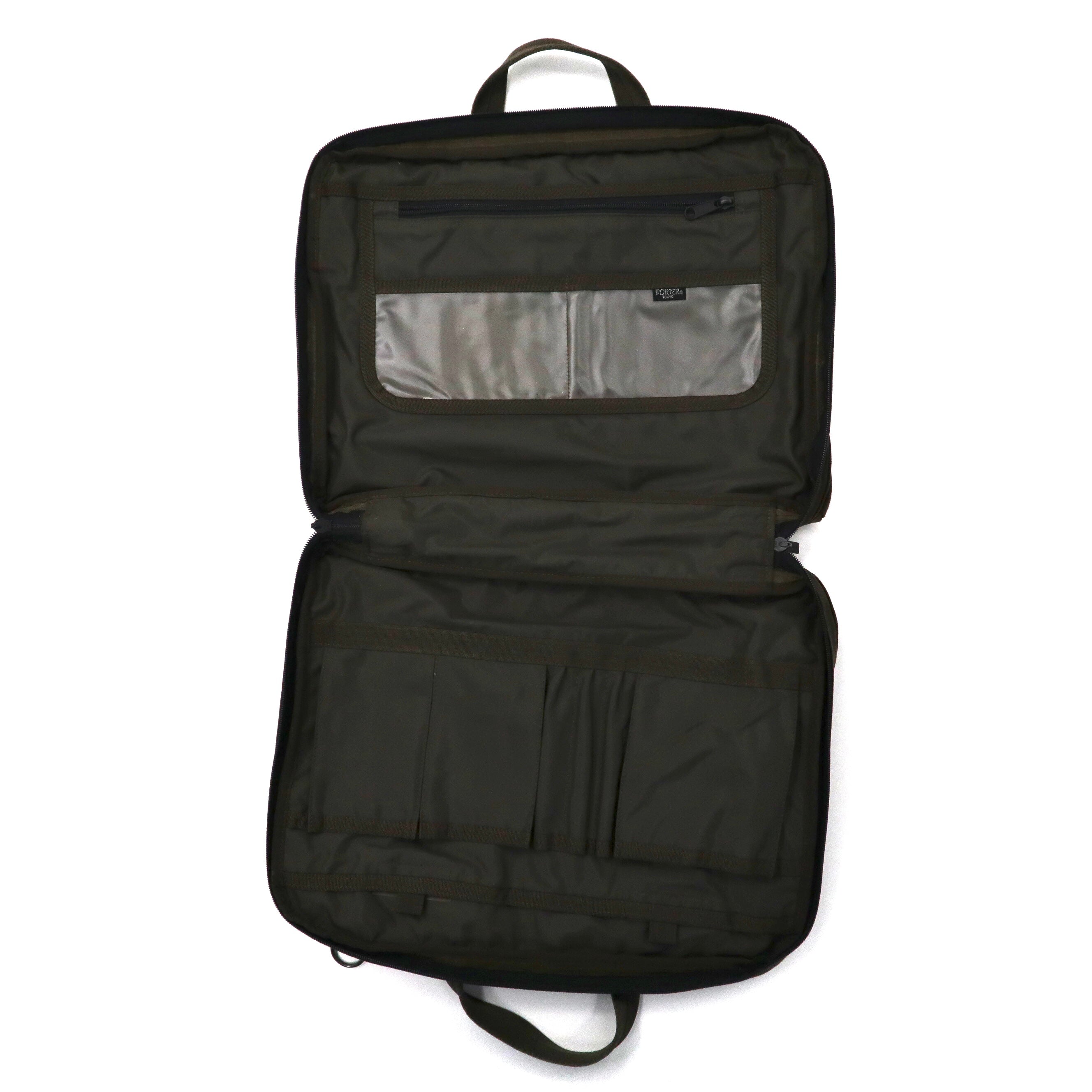 PORTER 2WAY ブリーフケース ビジネスバッグ カーキ CORDURAナイロン TENSION OLD