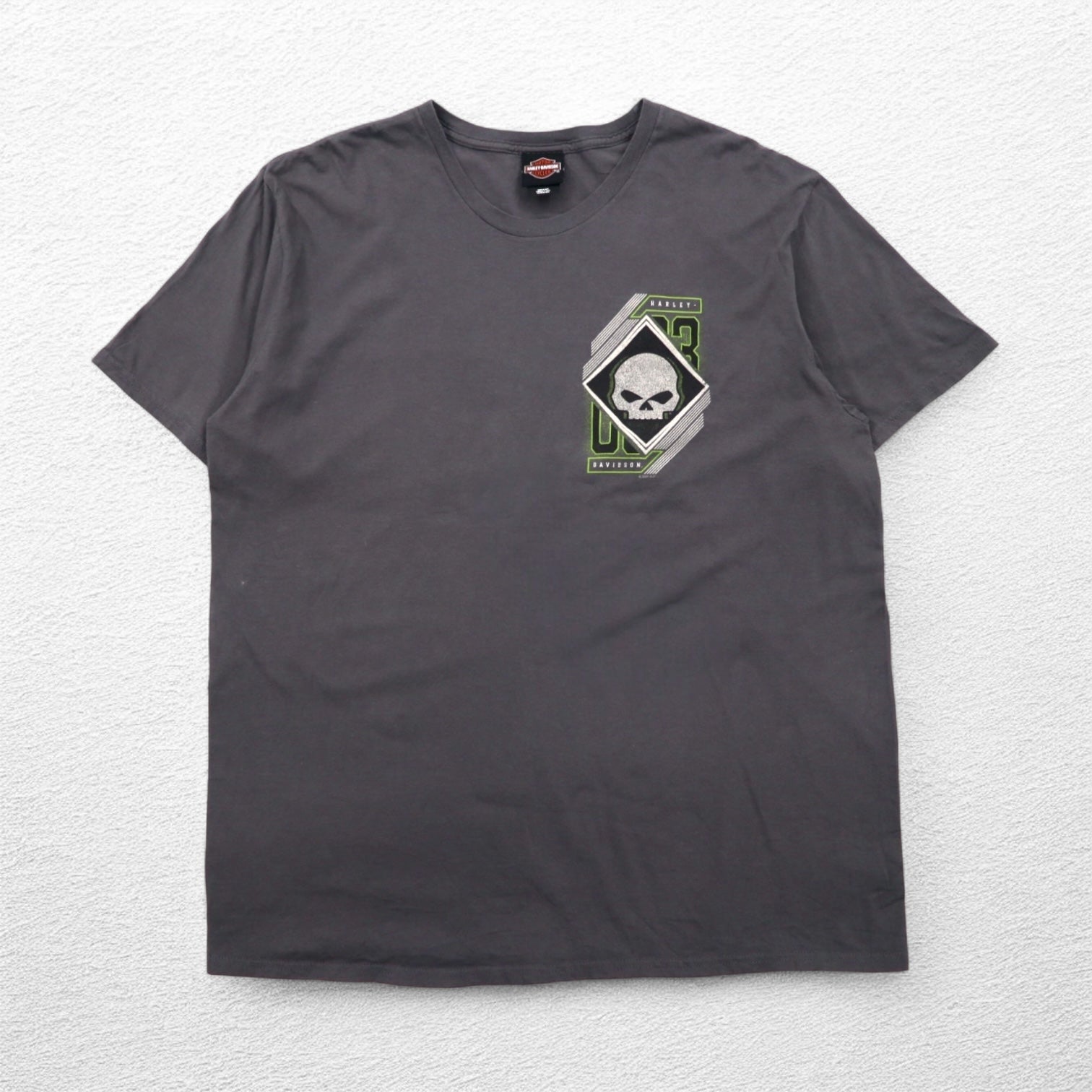 T-shirt HARLEY DAVIDSON stampa teschio 2XL grigio cotone ALAMO CITY Made in Haiti