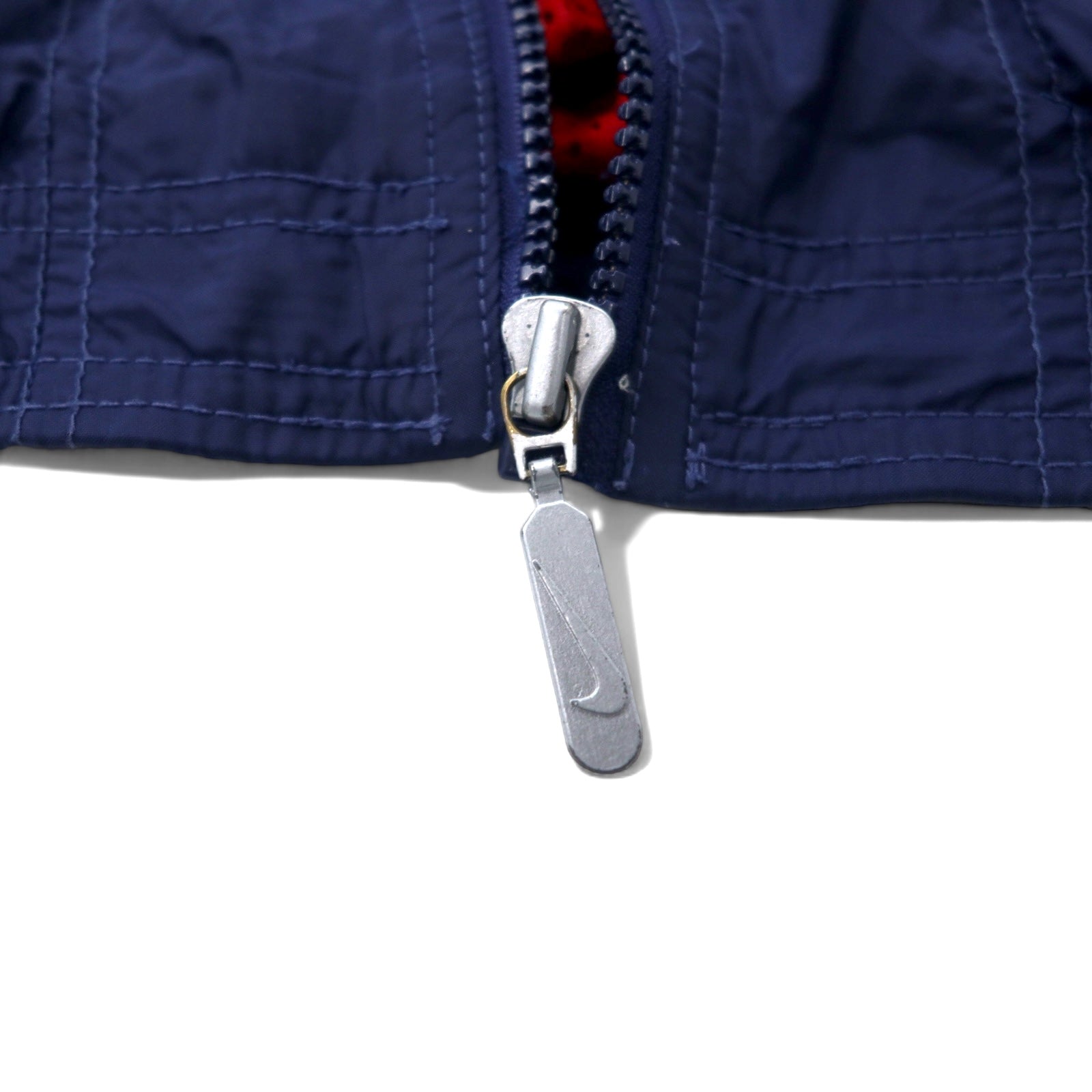 NIKE Giacca in nylon anni '90, taglia XL, blu navy, logo posteriore, logo Swoosh, etichetta argentata, oversize.