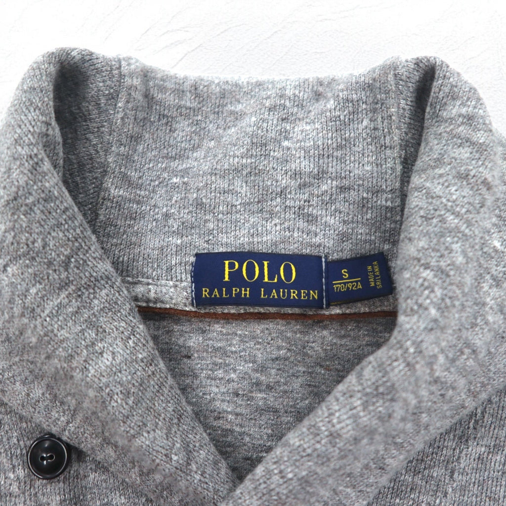 POLO RALPH LAUREN ショールカラー スウェット S グレー スモールポニー 刺繍 スリランカ製