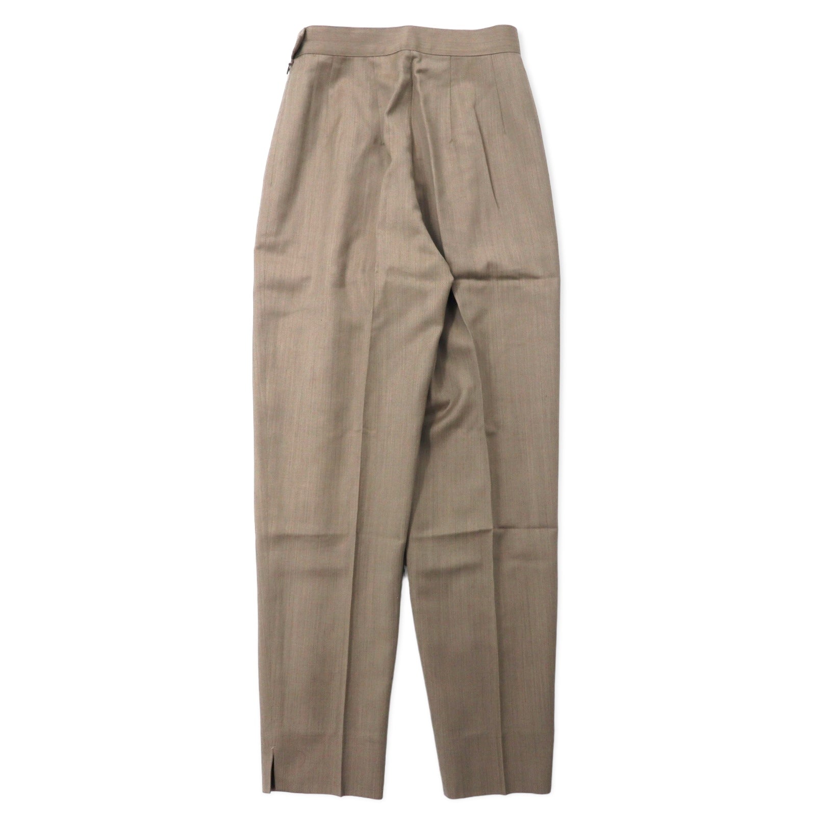 KENZO Pantaloni a sigaretta ampi con piega centrale 2 Beige Misto lana e seta Vintage Made in Japan