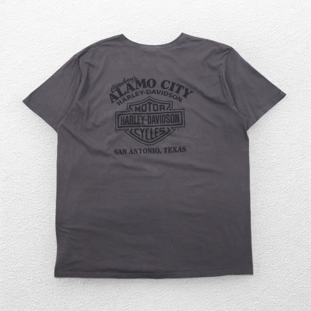 T-shirt HARLEY DAVIDSON stampa teschio 2XL grigio cotone ALAMO CITY Made in Haiti