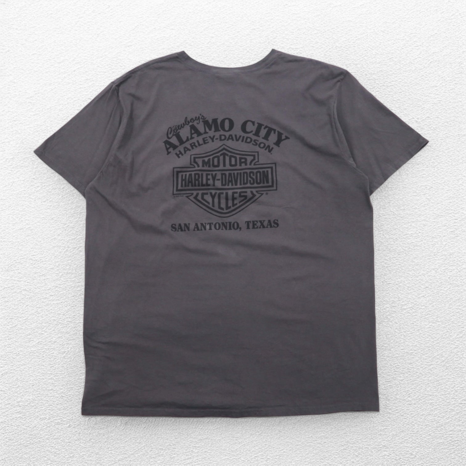 T-shirt HARLEY DAVIDSON stampa teschio 2XL grigio cotone ALAMO CITY Made in Haiti