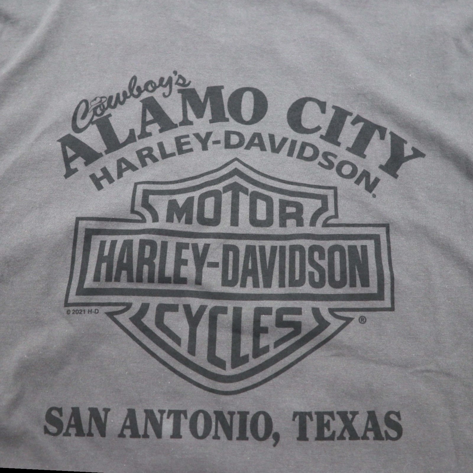 T-shirt HARLEY DAVIDSON stampa teschio 2XL grigio cotone ALAMO CITY Made in Haiti