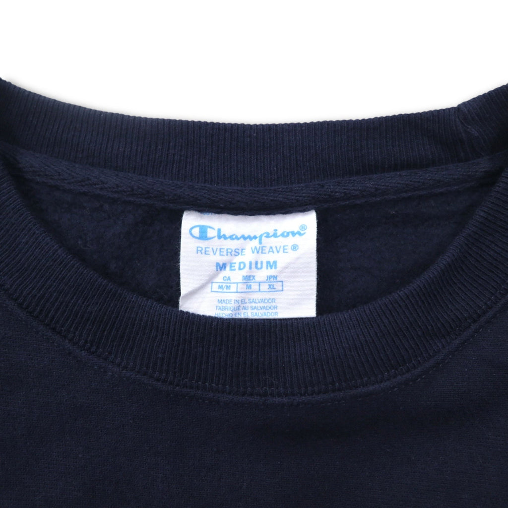 Champion Reverse Weave REVERSE WEAVE Felpa XL Blu navy Stampa COLLEGE Etichetta blu Ri-edizione Fatta a El Salvador